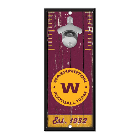 Washington Football Team Sign Wood 5x11 Bottle Opener-0