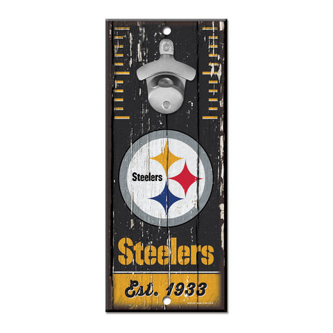 Pittsburgh Steelers Sign Wood 5x11 Bottle Opener-0