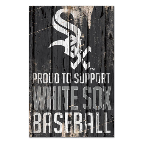 Chicago White Sox Sign 11x17 Wood Proud to Support Design-0