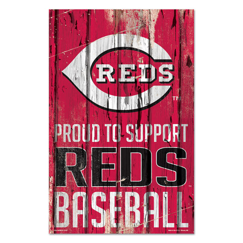 Cincinnati Reds Sign 11x17 Wood Proud to Support Design-0