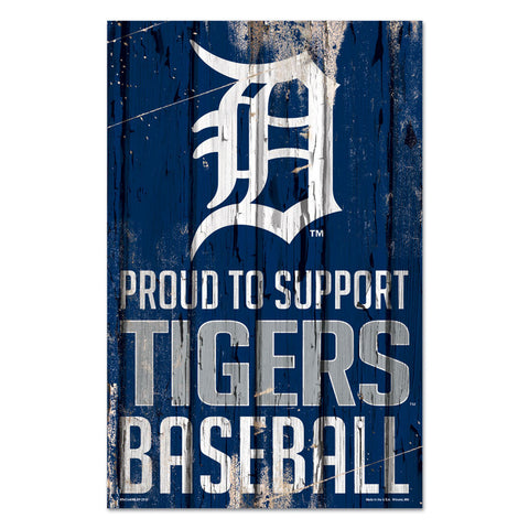 Detroit Tigers Sign 11x17 Wood Proud to Support Design - Special Order-0