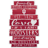 Indiana Hoosiers Sign 11x17 Wood Family Word Design-0
