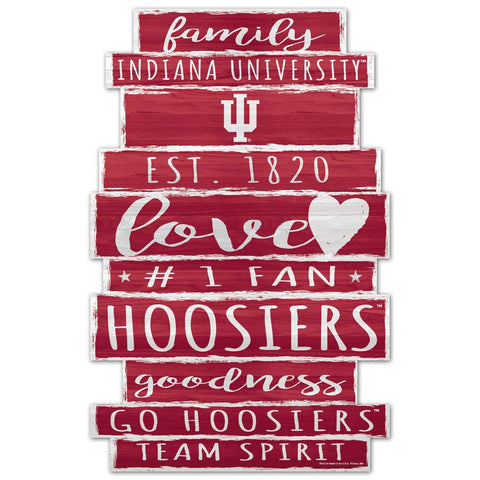 Indiana Hoosiers Sign 11x17 Wood Family Word Design-0