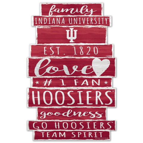 Indiana Hoosiers Sign 11x17 Wood Family Word Design-0