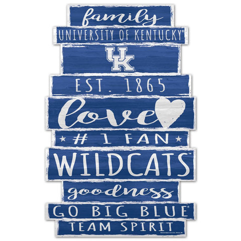Kentucky Wildcats Sign 11x17 Wood Family Word Design-0