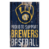 Milwaukee Brewers Sign 11x17 Wood Proud to Support Design-0