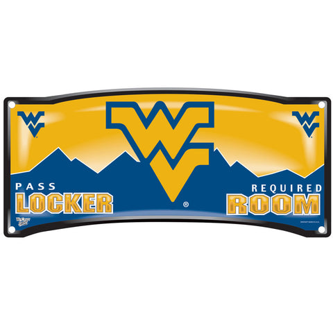 West Virginia Mountaineers Sign 8x19 Plastic Locker Room Style-0