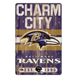 Baltimore Ravens Sign 11x17 Wood Slogan Design-0
