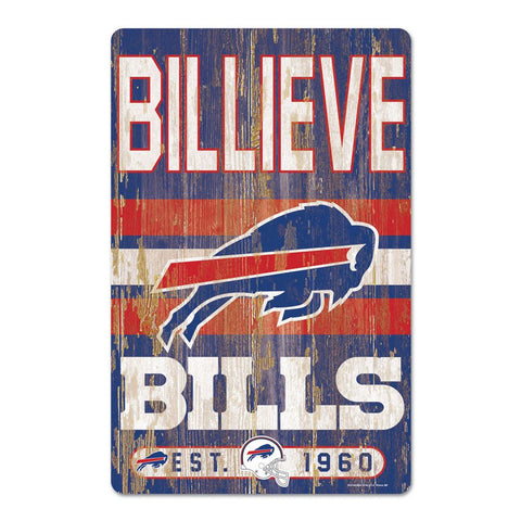 Buffalo Bills Sign 11x17 Wood Slogan Design-0