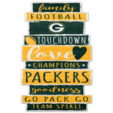 Green Bay Packers Sign 11x17 Wood Family Word Design-0