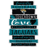Jacksonville Jaguars Sign 11x17 Wood Family Word Design-0
