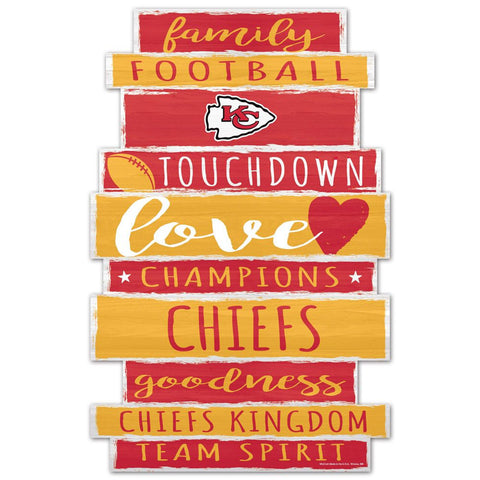 Kansas City Chiefs Sign 11x17 Wood Family Word Design-0