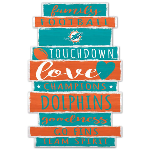 Miami Dolphins Sign 11x17 Wood Family Word Design-0