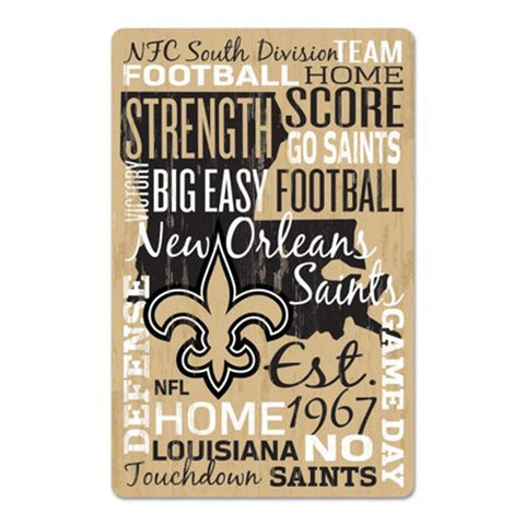New Orleans Saints Sign 11x17 Wood Wordage-0
