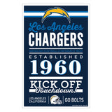 Los Angeles Chargers Sign 11x17 Wood Established Design-0