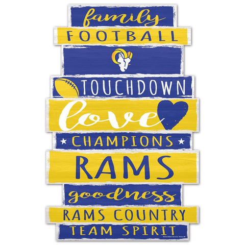 Los Angeles Rams Sign 11x17 Wood Family Word Design-0