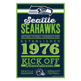 Seattle Seahawks Sign 11x17 Wood Established Design-0