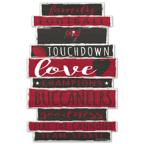 Tampa Bay Buccaneers Sign 11x17 Wood Family Word Design-0