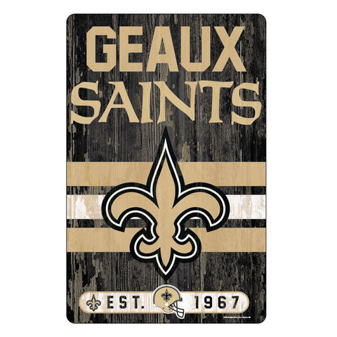 New Orleans Saints Sign 11x17 Wood Slogan Design-0