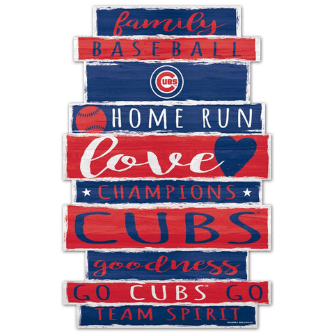 Chicago Cubs Sign 11x17 Wood Family Word Design-0