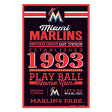 Miami Marlins Sign 11x17 Wood Established Design-0
