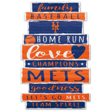 New York Mets Sign 11x17 Wood Family Word Design-0