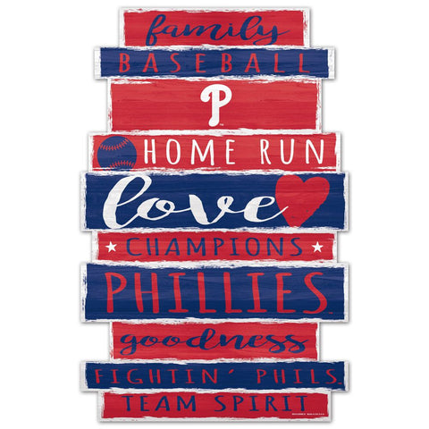 Philadelphia Phillies Sign 11x17 Wood Family Word Design-0