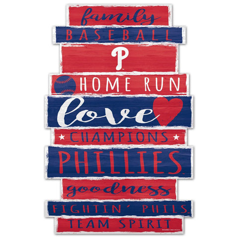 Philadelphia Phillies Sign 11x17 Wood Family Word Design-0