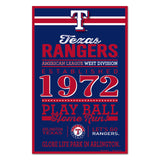 Texas Rangers Sign 11x17 Wood Established Design-0