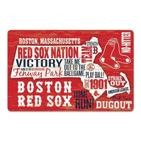 Boston Red Sox Sign 11x17 Wood Wordage Design-0
