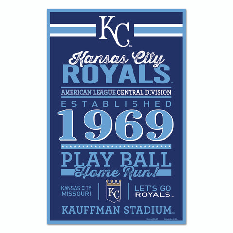 Kansas City Royals Sign 11x17 Wood Established Design-0