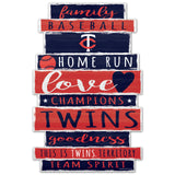 Minnesota Twins Sign 11x17 Wood Family Word-0