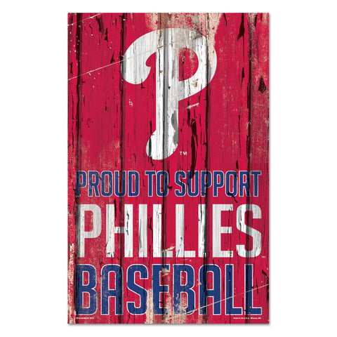Philadelphia Phillies Sign 11x17 Wood Proud to Support Design-0