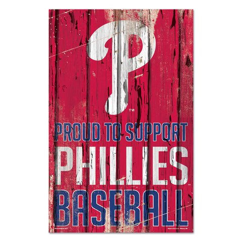 Philadelphia Phillies Sign 11x17 Wood Proud to Support Design - Special Order-0