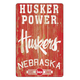 Nebraska Cornhuskers Sign 11x17 Wood Slogan Design-0