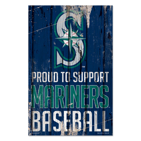 Seattle Mariners Sign 11x17 Wood Proud to Support Design - Special Order-0