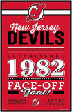 New Jersey Devils Sign 11x17 Wood Established Design-0