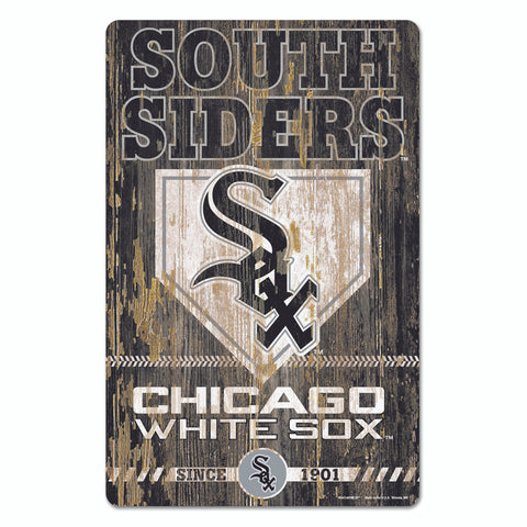 Chicago White Sox Sign 11x17 Wood Slogan Design-0