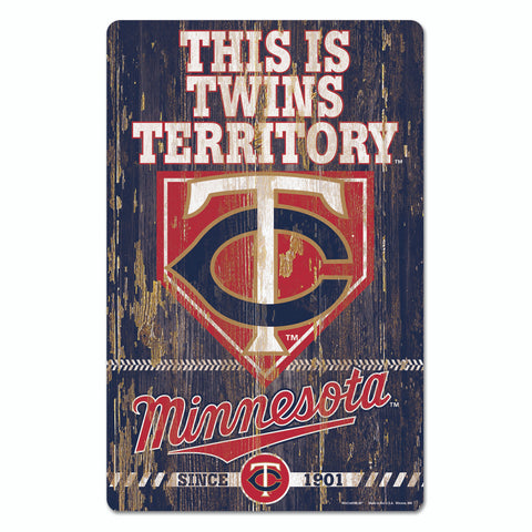 Minnesota Twins Sign 11x17 Wood Slogan Design-0