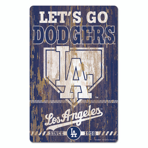 Los Angeles Dodgers Sign 11x17 Wood Slogan Design-0