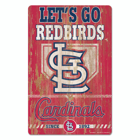 St. Louis Cardinals Sign 11x17 Wood Slogan Design-0