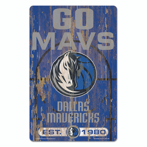 Dallas Mavericks  Sign 11x17 Wood Slogan Design-0