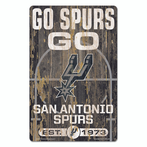 San Antonio Spurs Sign 11x17 Wood Slogan Design-0