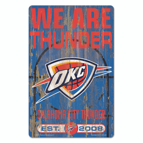 Oklahoma City Thunder Sign 11x17 Wood Slogan Design-0