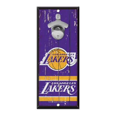 Los Angeles Lakers Sign Wood 5x11 Bottle Opener-0