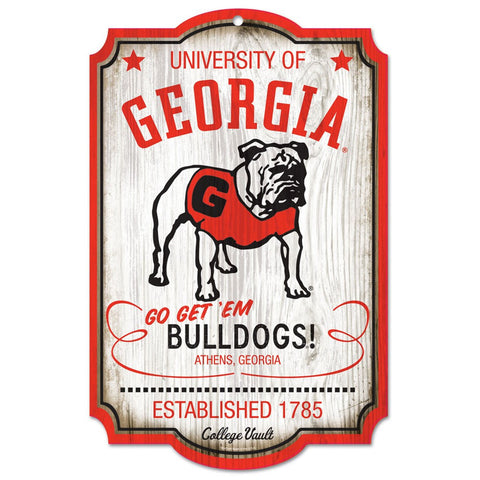 Georgia Bulldogs Sign 11x17 Wood College Vault Style-0