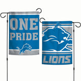 Detroit Lions Flag 12x18 Garden Style 2 Sided Slogan Design-0