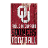 Oklahoma Sooners Sign 11x17 Wood Proud to Support Design-0