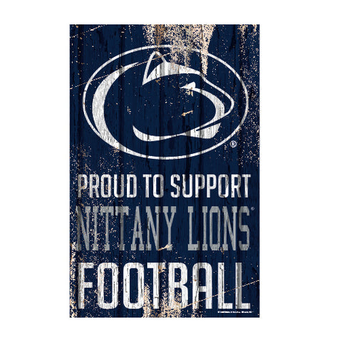 Penn State Nittany Lions Sign 11x17 Wood Proud to Support Design-0