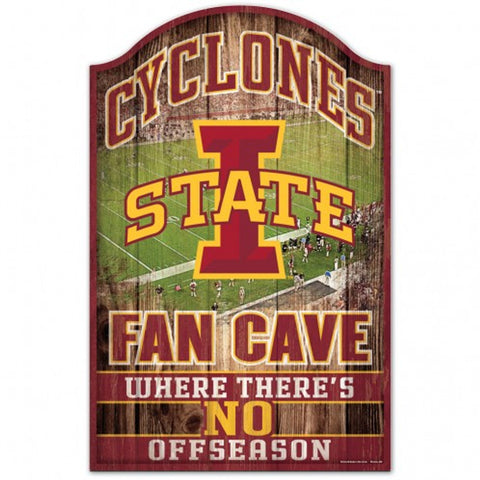 Iowa State Cyclones Sign 11x17 Wood Fan Cave Design - Special Order-0
